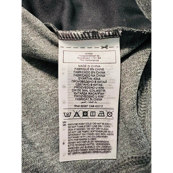 ADIDAS Women's 1/4 Zip Shirt Long Sleeve Gray Black Performance Pullover Size L - Picture 9 of 11